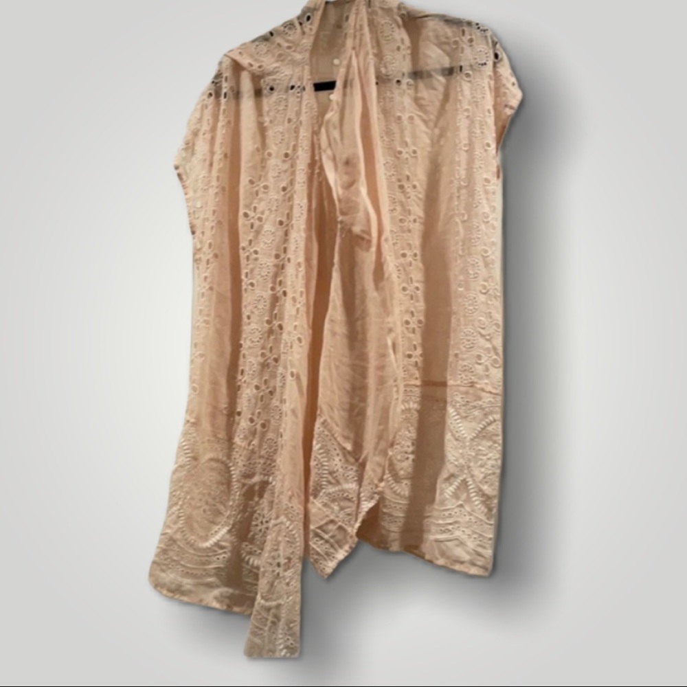 J. Crew Blush Link Crochet Swim Wrap Coverup